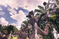 September 26, 2014: Buddhist stone statues in Buddha Park, Laos Royalty Free Stock Photo