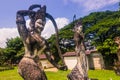 September 26, 2014: Buddhist stone statues in Buddha Park, Laos Royalty Free Stock Photo