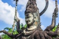 September 26, 2014: Buddhist stone statues in Buddha Park, Laos Royalty Free Stock Photo