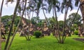 September 26, 2014: Buddhist stone statues in Buddha Park, Laos Royalty Free Stock Photo