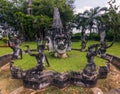 September 26, 2014: Buddhist stone statues in Buddha Park, Laos Royalty Free Stock Photo