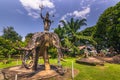 September 26, 2014: Buddhist stone statues in Buddha Park, Laos Royalty Free Stock Photo