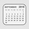 September 2018 calendar. Calendar planner design template. Week Royalty Free Stock Photo