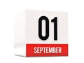 1 september on calendar cube
