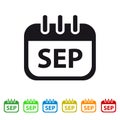 September Calendar Icon - Colorful Vector symbol Royalty Free Stock Photo