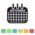 September Calendar Icon - Colorful Vector symbol Royalty Free Stock Photo