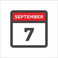 September 7 calendar icon with day and month