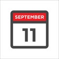 September 11 calendar icon with day and month