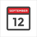 September 12 calendar icon with day and month