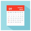 September 2022 - Calendar Icon - Calendar design template