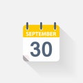 30 september calendar icon