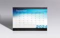 September 2024 Calendar isolated on gray background with space for copy