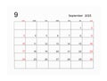 A September 2023 Calendar page isolated on white background, Saved clipping path