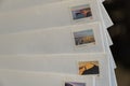 9 september 2021 - Calgary Alberta Canada - Canada Postage stamps on envelopes for mail