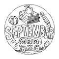 September Coloring Pages for Kids Royalty Free Stock Photo