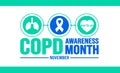 November is COPD Awareness Month background template. Holiday concept.