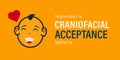 September is Craniofacial Acceptance Month. Awareness campaign vector banner for web and social media