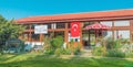 Popular Gel Gor restaurant entrance with turkish flag Royalty Free Stock Photo
