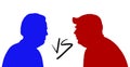 September 17, 2020: Donald Trump vs. Joe Biden, presidential candidates. Democrats versus Republicans. illustration of a red eleph