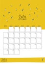 September 2020 doodle wall calendar