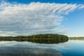 September evening landscape with blue sky Royalty Free Stock Photo