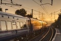 ScotRail Train at Station at Sunrise Royalty Free Stock Photo