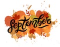 September. Hand drawn lettering.