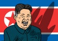 September 06, 2017: Hand drawn portrait of the smilling leader of North Korea Kim Jong-un.