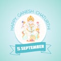 5 september Happy  Ganesh  Chaturthi Royalty Free Stock Photo