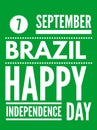 7 september Happy independence day brazil poster banner illustration