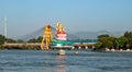 September 20,2021 Haridwar, India. Statue of lord Saraswati in river Ganga Haridwar, India.