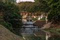 Small waterfall along the river, in the Ecological Park, in Indaiatuba, Brazil