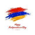 September 21, independence day armenia, vector template. Armenian flag painted with brush strokes on a light background. Armenia