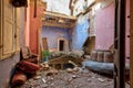 Urbex in northern Italy Rooms of a castle heavily damaged by an earthquake Royalty Free Stock Photo