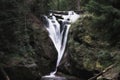 September in Karkonosze, waterfall on a mountain river, cascade