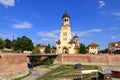 September 5 2021 - Karlsburg, Alba Iulia, Romania: Entrance to the Catedrala Incoronarii as a part of Alba Iulia Royalty Free Stock Photo