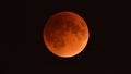 September 2015 lunar eclipse - super blood moon - as seen from Minnesota, USA - September 28th Royalty Free Stock Photo