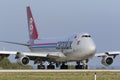 3 September 2015, Luqa, Malta: Jumbojet about to take off. Royalty Free Stock Photo