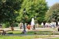 September 6 2021 - Medias, Mediasch in Romania: The old city centre park Royalty Free Stock Photo