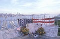 September 11, 2001 Memorial on rooftop looking over Weehawken, New Jersey, New York City, NY Royalty Free Stock Photo