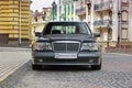 Kiev, Ukraine. September 6, 2013. Mercedes E500 W124 Wolf on the background of beautiful old houses Royalty Free Stock Photo