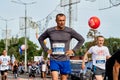 September 15, 2018 Minsk Belarus Half Marathon Minsk 2019 Running in the city Royalty Free Stock Photo