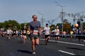 September 15, 2019 Minsk Belarus Half Marathon Minsk 2019 Running in the city Royalty Free Stock Photo