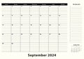 September 2024 Monthly Business Desk Pad Calendar