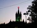 September 2014, Mount Mary Church Chapel, Bandra, Mumbai, India, View of the Mount Mary Church chapel, at night time, located in