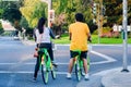 Couple riding Lime bikes