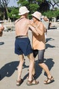 September 22, 2011, music and dance competition in Croatia, Hvar island. Elderly people dance and enjoy life outside on the water