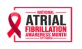 September is National Atrial Fibrillation Awareness Month background template. Holiday concept. background