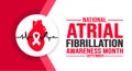 September is National Atrial Fibrillation Awareness Month background template. Holiday concept. background