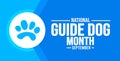 September is National Guide Dog Month background template. Holiday concept. background, banner, placard Royalty Free Stock Photo